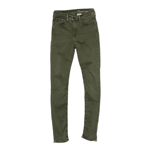 H&M High Waisted Shaping Denim Skinny Jeans Olive - Picture 3 of 8